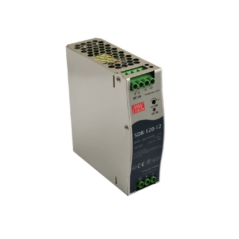 Zasilacz impulsowy SDR 12VDC/120W/10A na szynę DIN