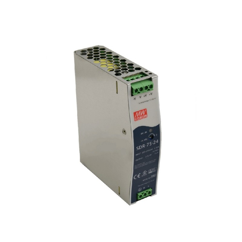 Zasilacz impulsowy SDR 24VDC/75W/3.2A na szynę DIN