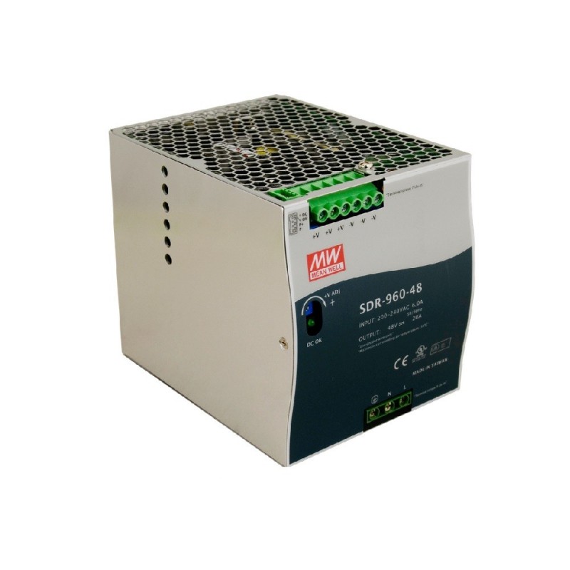 Zasilacz impulsowy SDR 48VDC/960W/20A na szynę DIN
