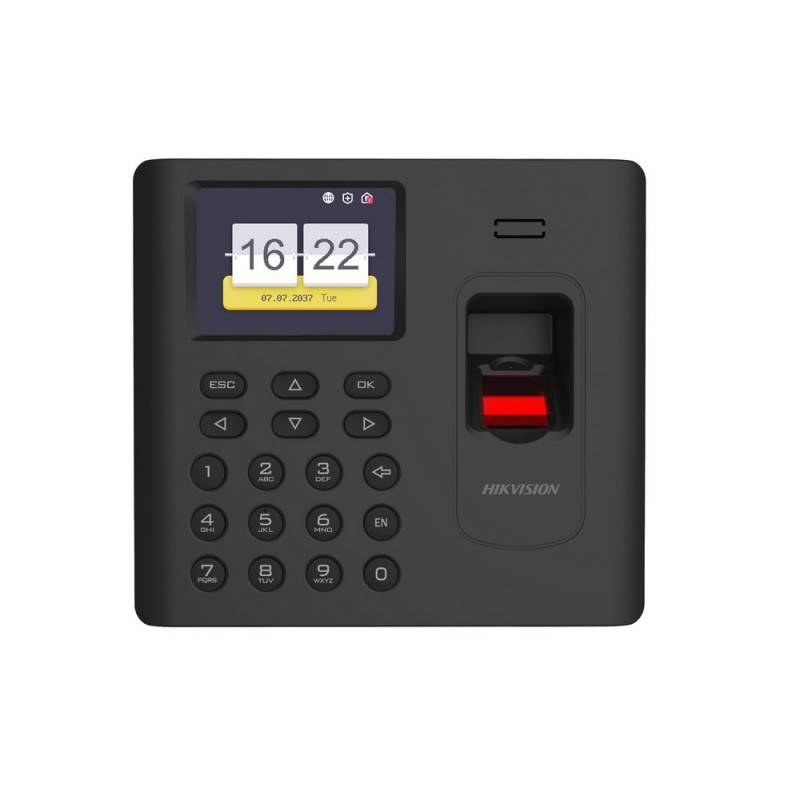 DS-K1A802AMF-B Biometryczny rejestrator czasu pracy z czytnikiem linii papilarnych oraz kart Mifare