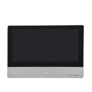 Monitor IP Vidos ONE. Ekran dotykowy 7" LCD IPS, wbudowany moduł Wi-Fi, pamięć zdjęć, multimedialny, aluminium/szkło
