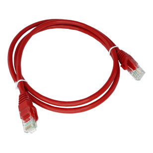 Patch-cord U/UTP kat.5e PVC 0.25m czerwony