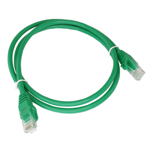 Patch-cord U/UTP kat.5e PVC 0.25m zielony