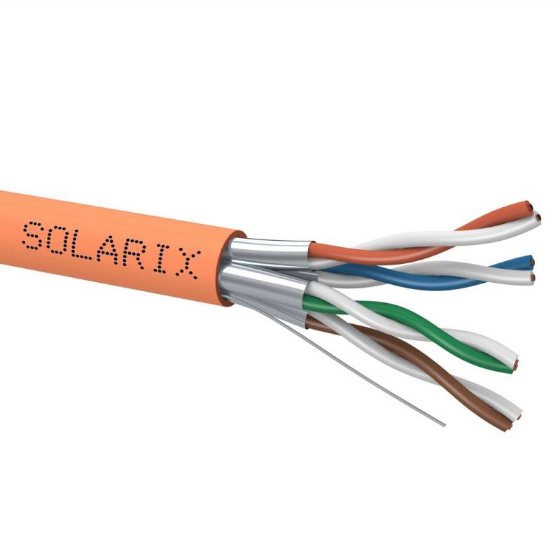 Kabel instalacyjny Solarix CAT6A STP LSOH B2ca-s1,d1,a1 szpula 500m