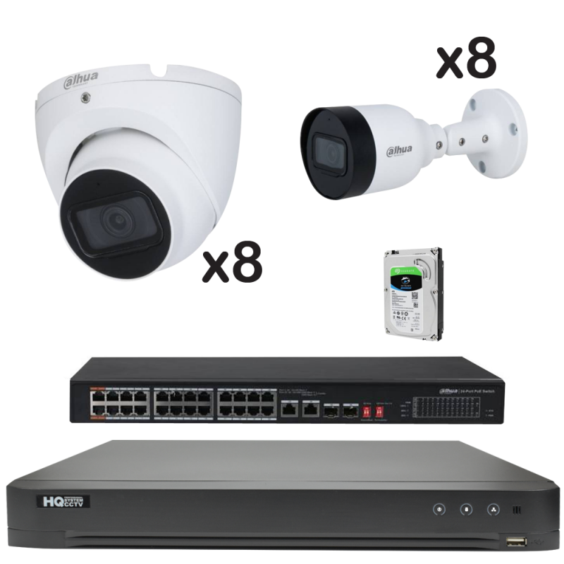 Zestaw CCTV - 16 kamer IP 5Mpx mix