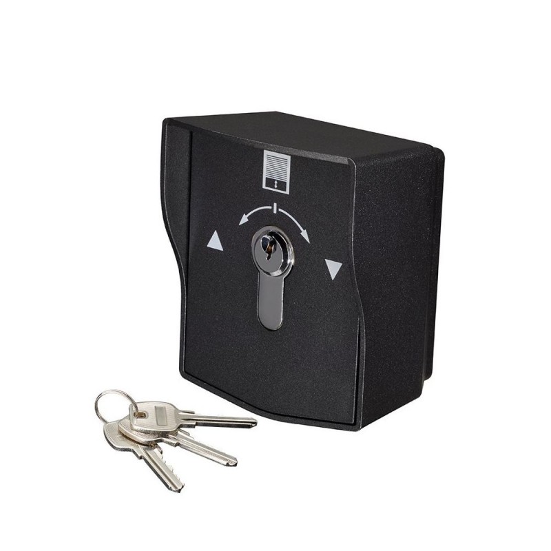 Metalowy przełącznik kluczykowy do rolet, natykowy, zewnętrzny