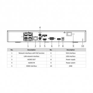 Rejestrator IP 4 kanałowy, 12Mpx, AcuSense, 1x SATA, 4x PoE